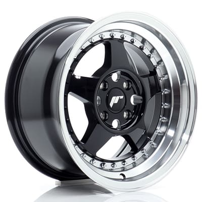 felga JR Wheels JR6 15x8 ET25 4x100 Gloss Black w/Machined Lip
